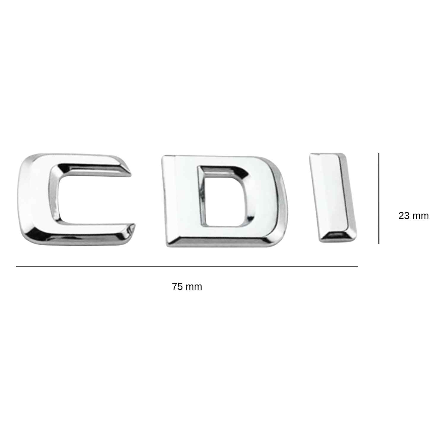 Emblema adhesivo plástico CDI compatible con Mercedes plateado brillo - imagen 2