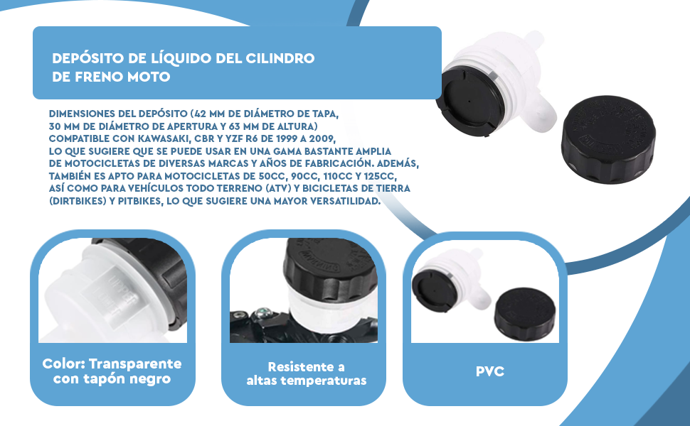 Banner - Depósito De Líquido Del Cilindro De Freno moto compatible con Kawasaki