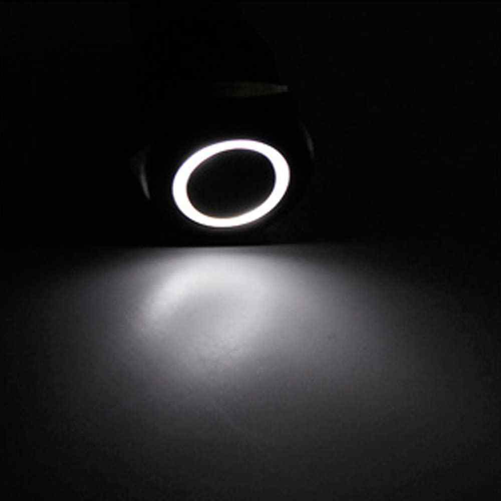 Interruptor pulsador momentaneo 12V 2A 12mm 1 NO LED Blanco - imagen 4