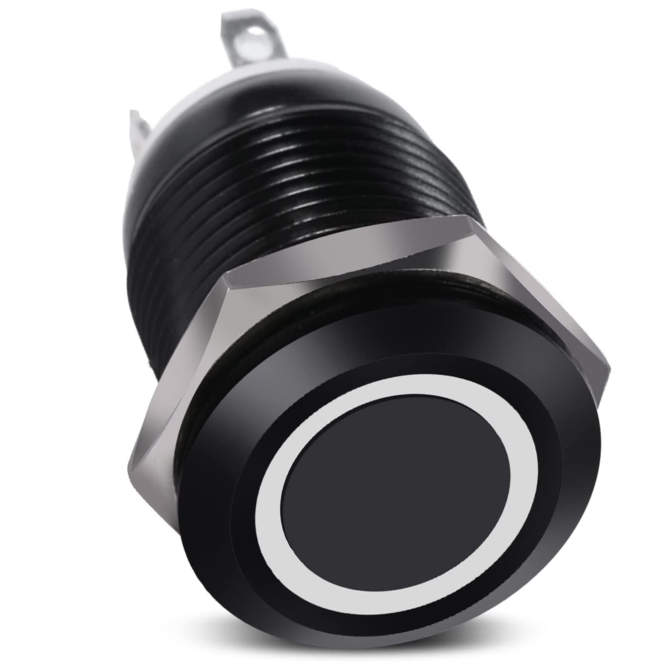 Interruptor pulsador momentaneo 12V 2A 12mm 1 NO LED Blanco - imagen 1