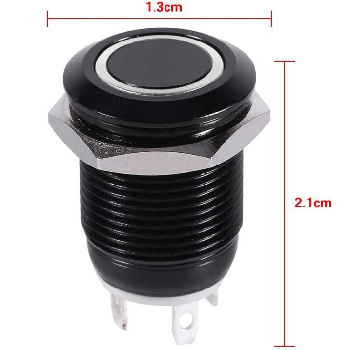Interruptor pulsador momentaneo 12V 2A 12mm 1 NO LED Blanco - imagen 3