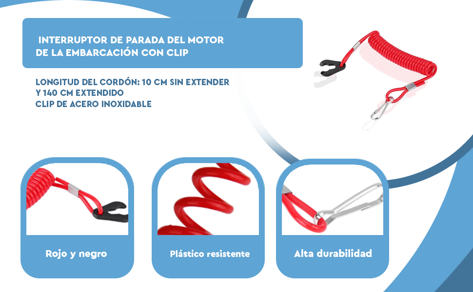 Banner - Interruptor de parada del motor del motor de la embarcación con clip