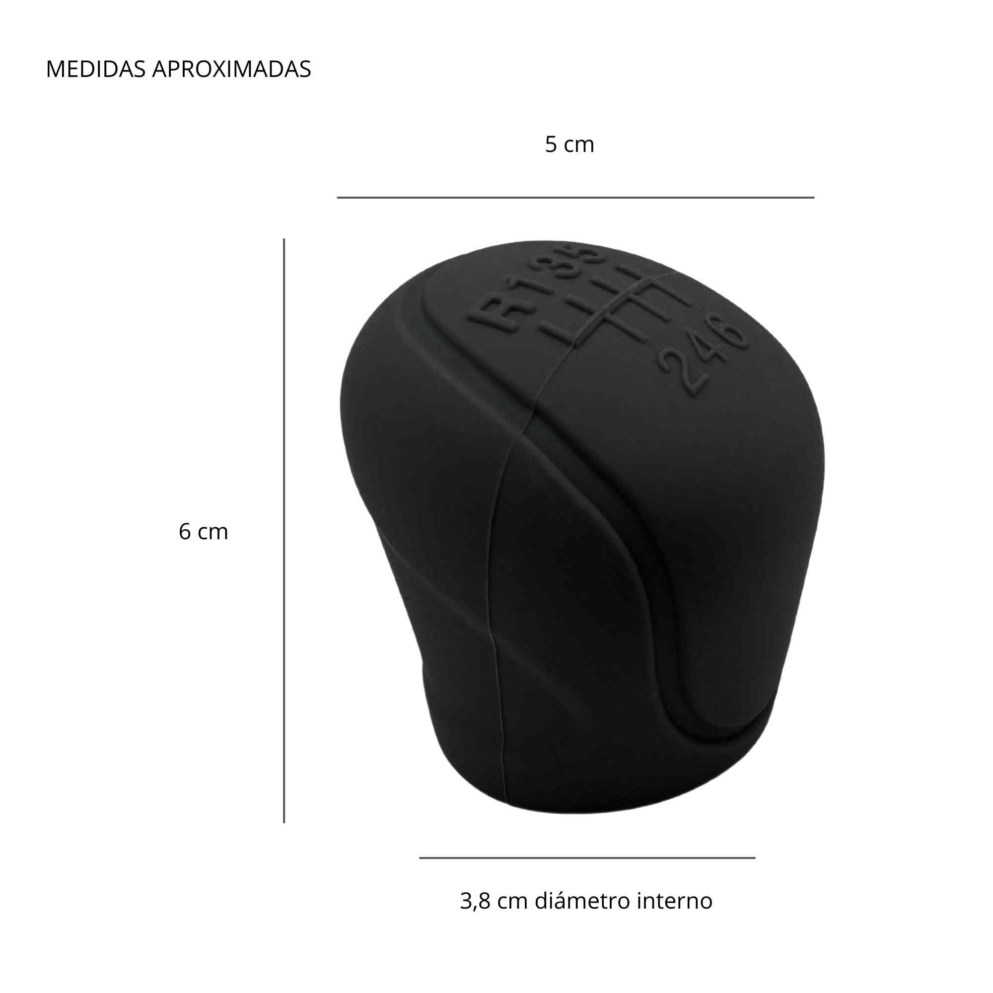 Funda Pomo cambios marcha coche silicona suave 6 marchas negro - imagen 5