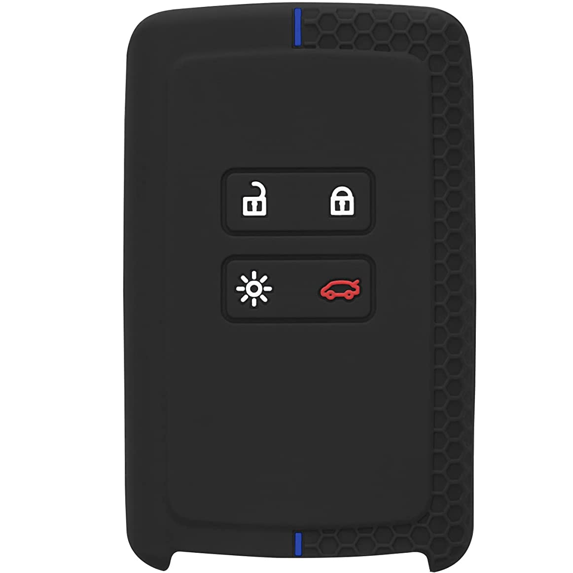 Funda silicona mando llave del coche 4 botones compatible con Renault y Dacia negro azul