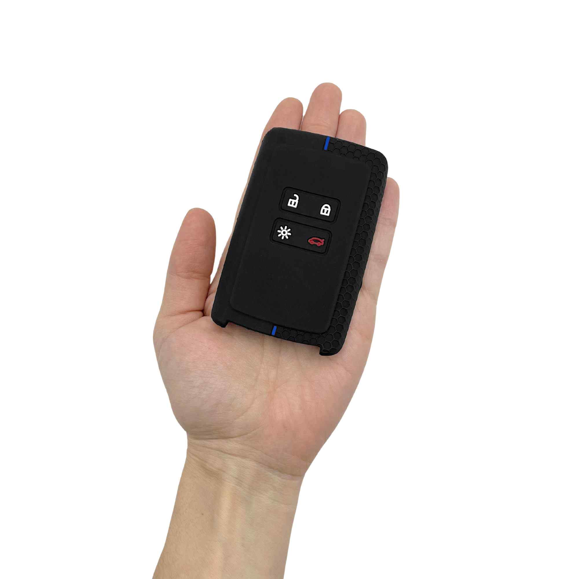 Funda silicona mando llave del coche 4 botones compatible con Renault y Dacia negro azul - imagen 5