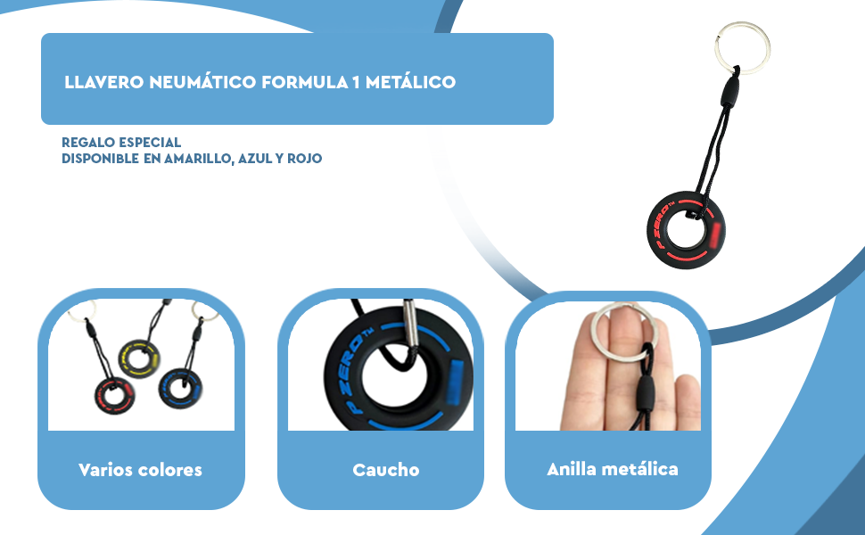 Banner - Llavero neumatico F1 goma azul