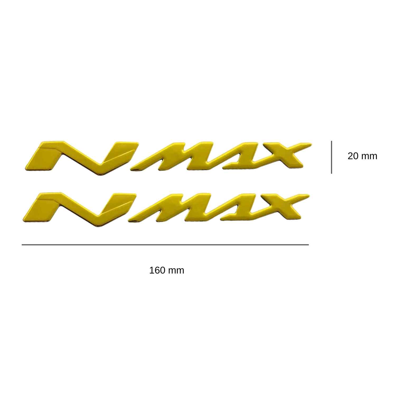 Emblema NMAX compatible con Yamaha dorado brillo (2 uds) - imagen 2