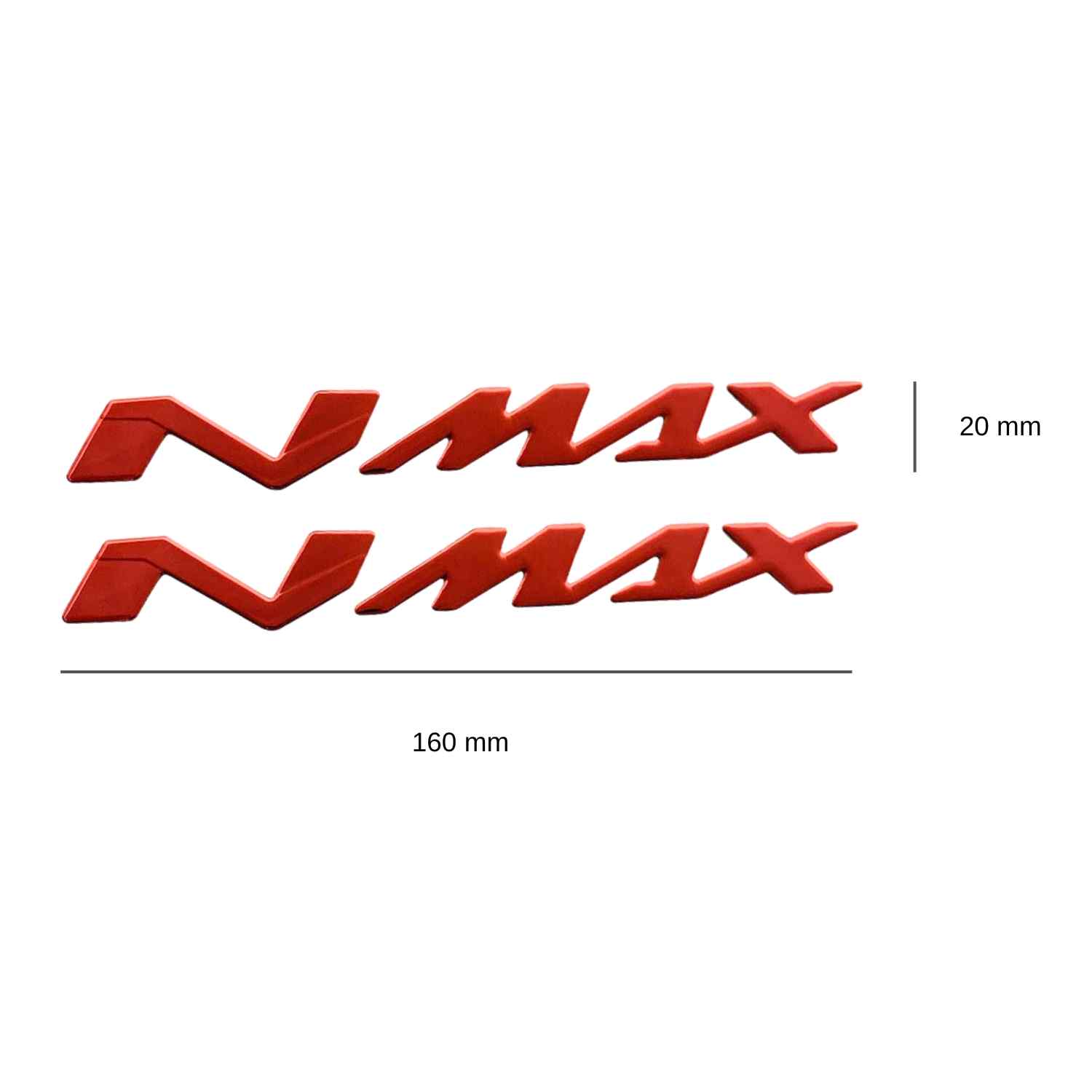 Emblema NMAX compatible con Yamaha Rojo brillo (2 uds) - imagen 2