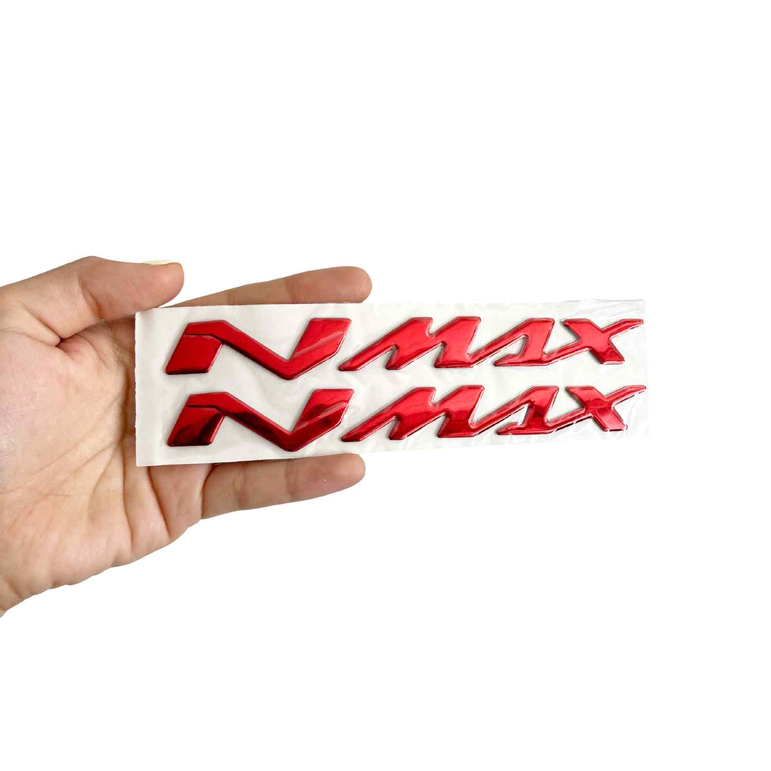 Emblema NMAX compatible con Yamaha Rojo brillo (2 uds) - imagen 3