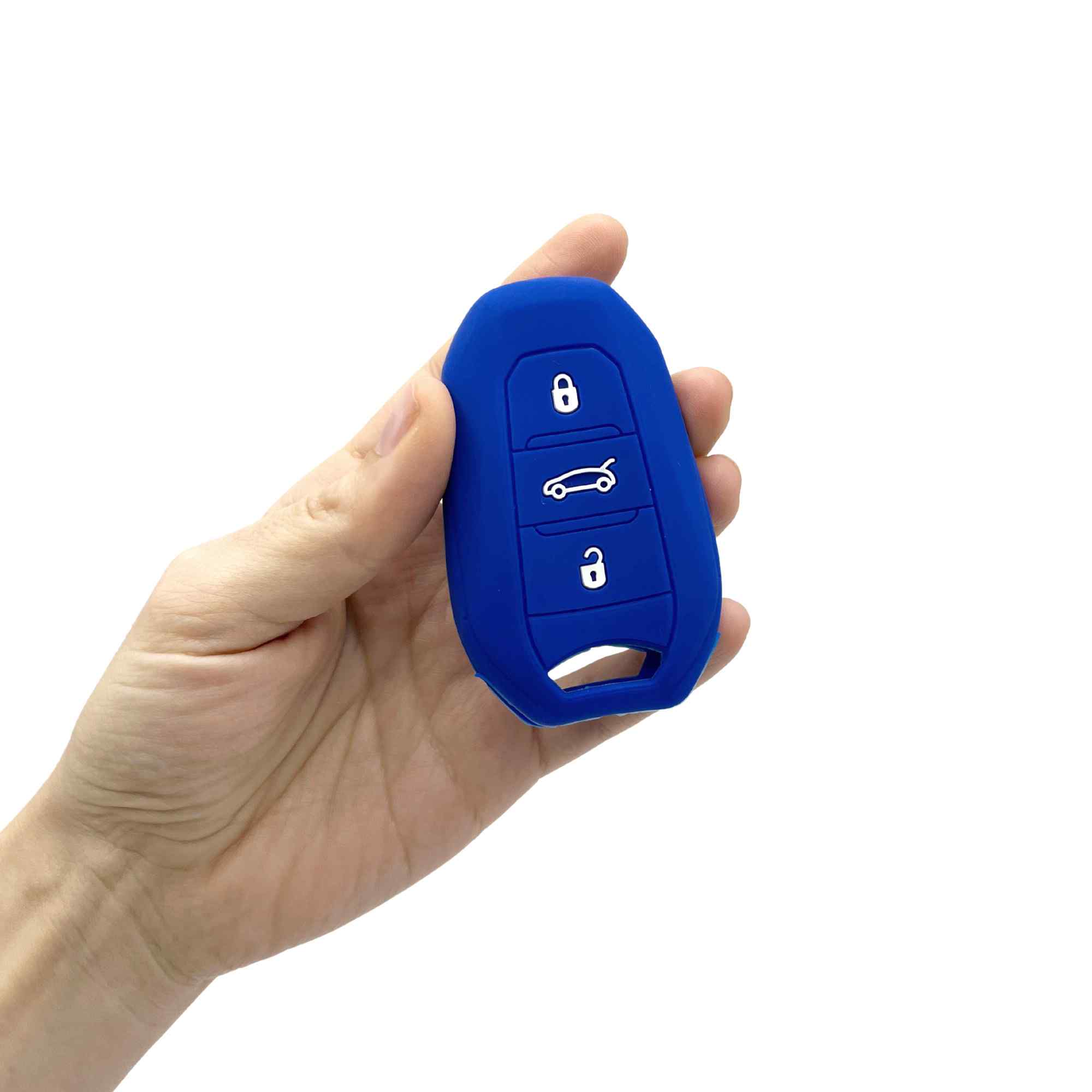 Funda silicona mando llave coche 3 botones compatible con Peugeot Azul - imagen 4