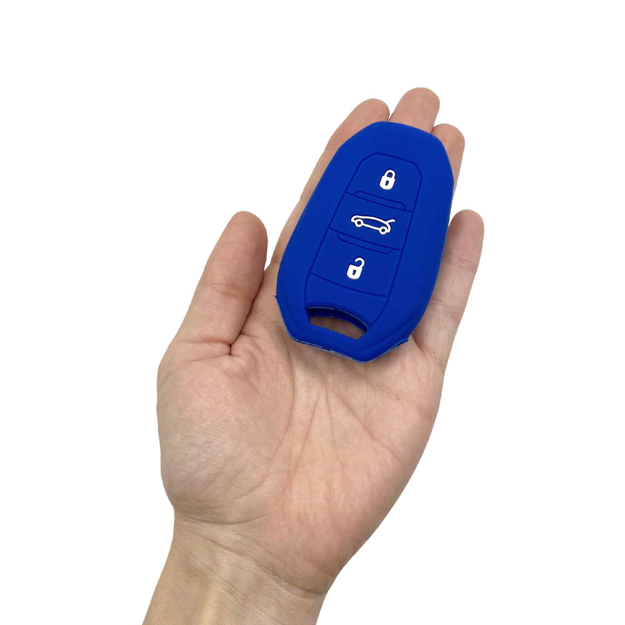 Funda silicona mando llave coche 3 botones compatible con Peugeot Azul - imagen 6