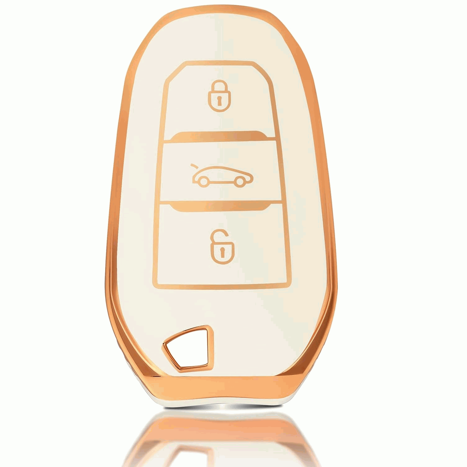 Funda silicona TPU mando llave coche 3 botones compatible con Peugeot Azul - imagen 2