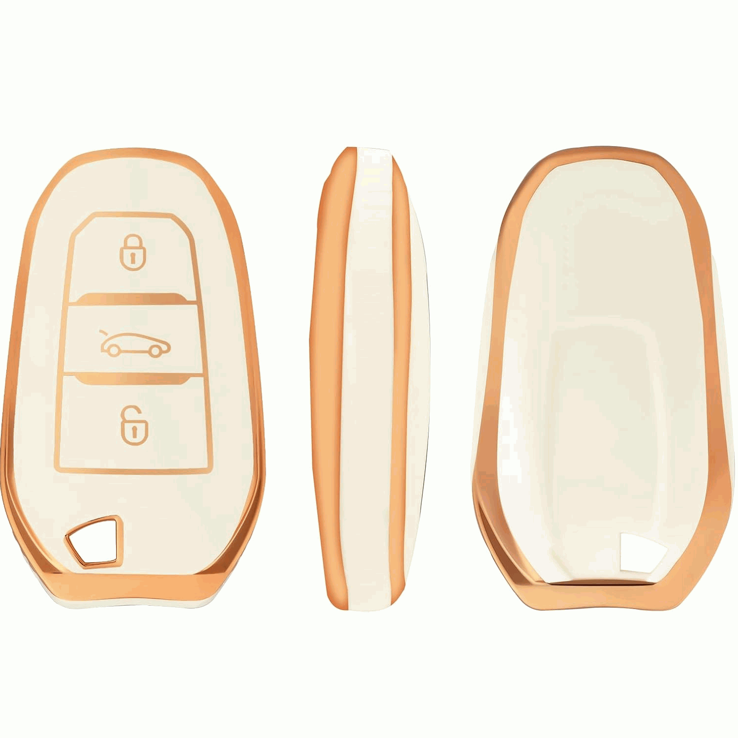 Funda silicona TPU mando llave coche 3 botones compatible con Peugeot Azul - imagen 4