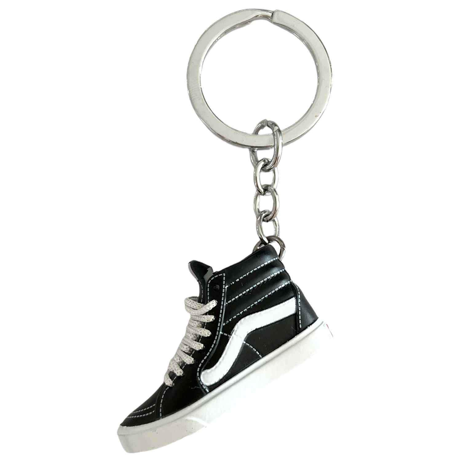 Llavero Zapatilla Alta Casual Negra Y Blanca