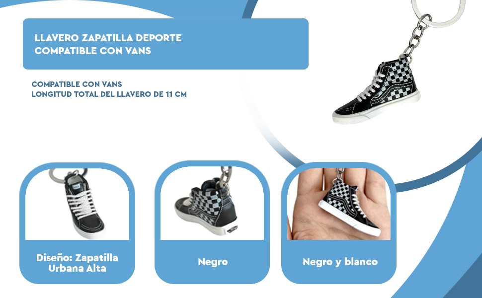 Banner - Llavero Zapatilla vans alta Casual cuadros