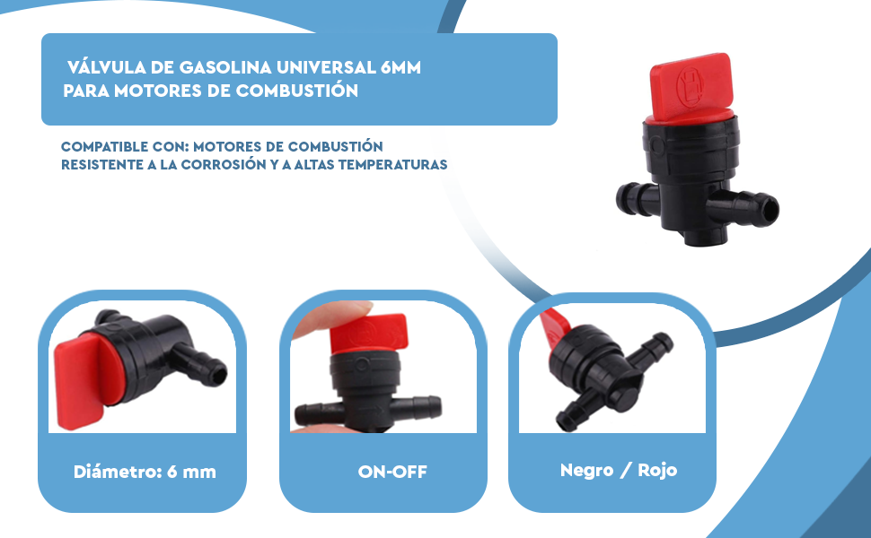 Banner - Valvula de gasolina universal 6mm para motores de combustión plastico