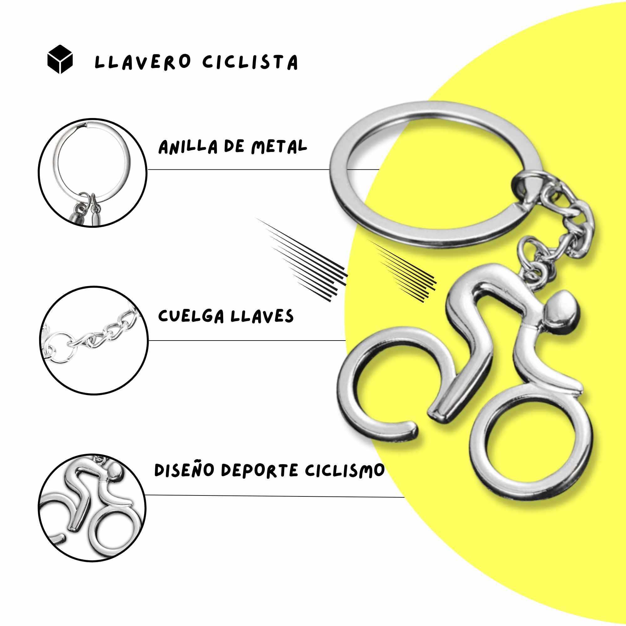 Llavero ciclista metal - imagen 1