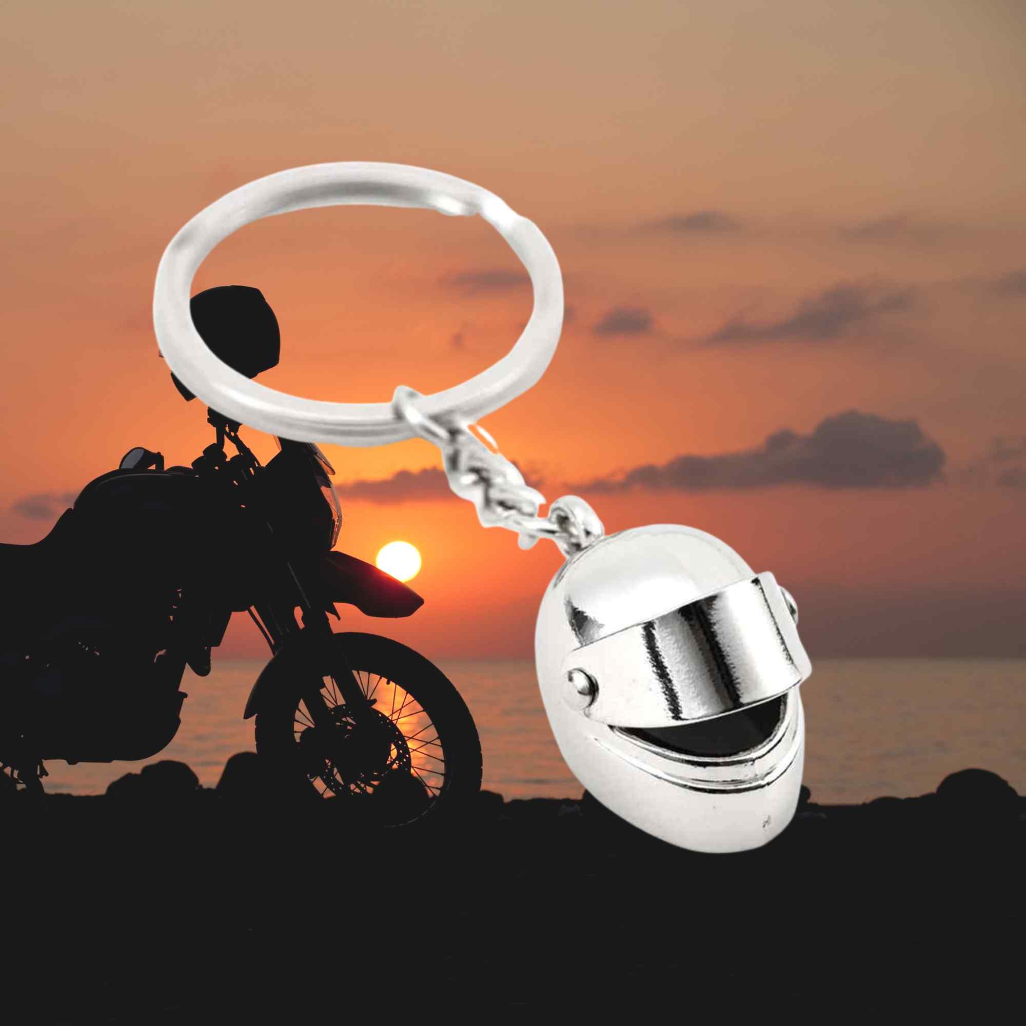 Llavero casco de moto metal - imagen 5