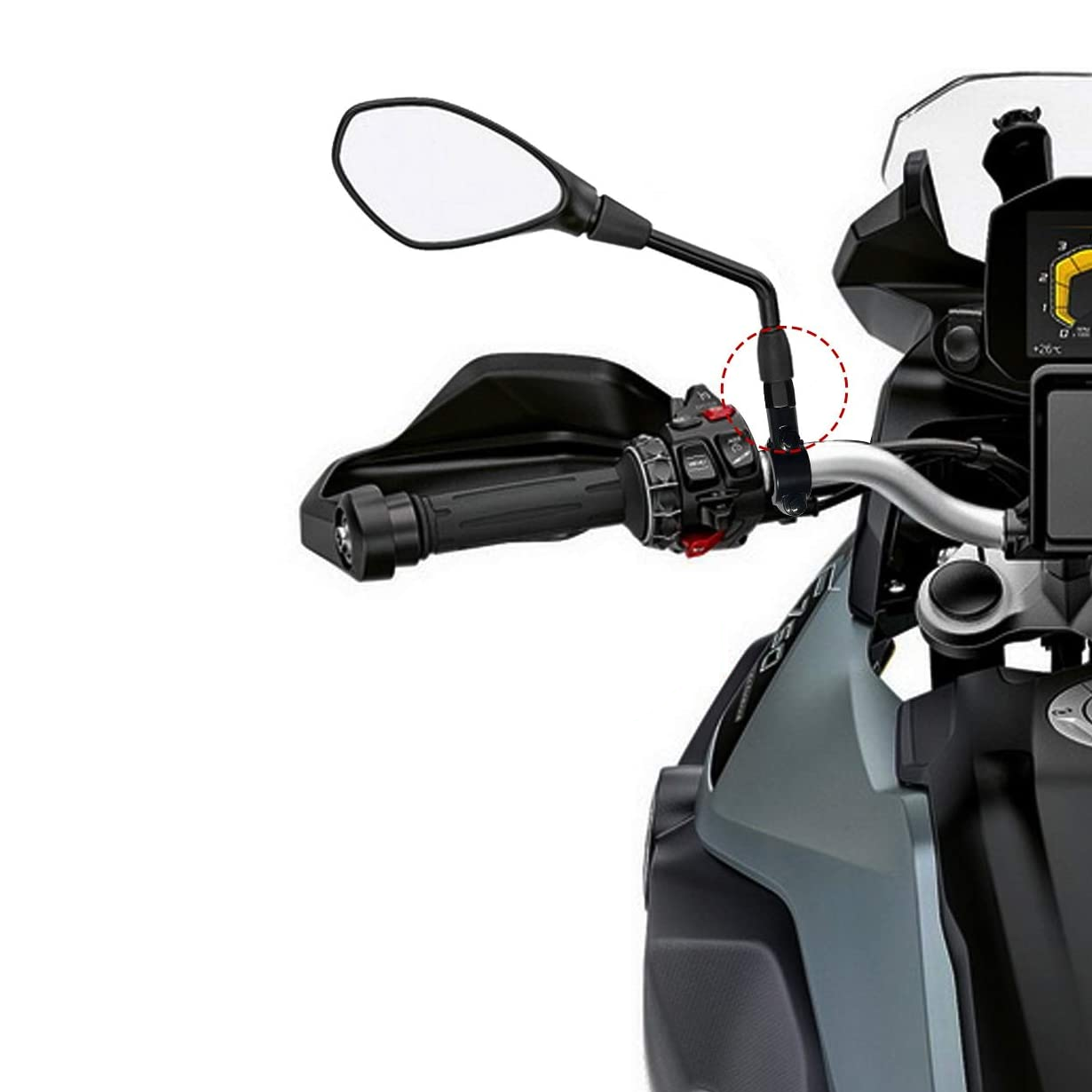 Adaptadores de espejo retrovisor M8 a M10 giro izquierda (2 uds) negro - imagen 2