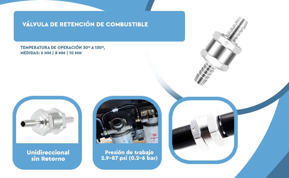 Banner - Válvula de Retención de Combustible no retorno 10 mm