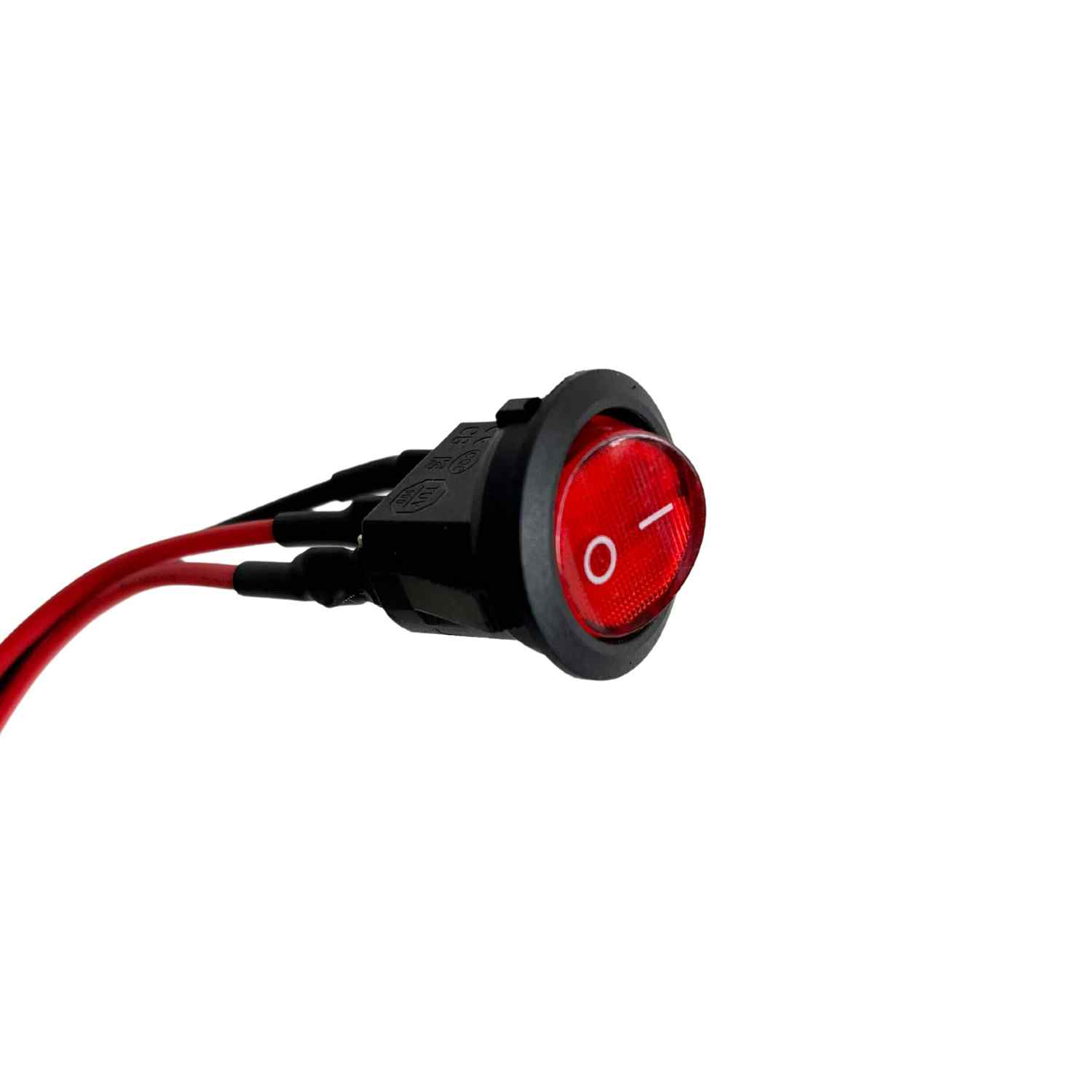 Interruptor redondo con cable basculante de 3 vias ON/OFF 20A 12V DC SPST rojo - imagen 6