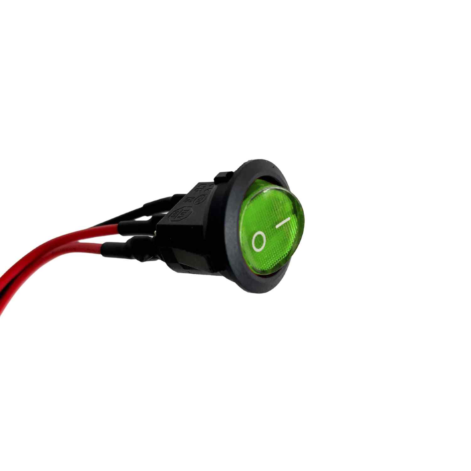 Interruptor redondo con cable basculante de 3 vias ON/OFF 20A 12V DC SPST verde - imagen 3