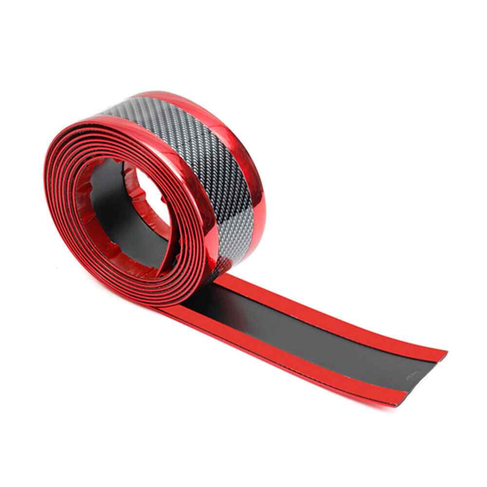 Protector Umbral de Puerta de Coche Fibra de Carbono rojo 5 cm