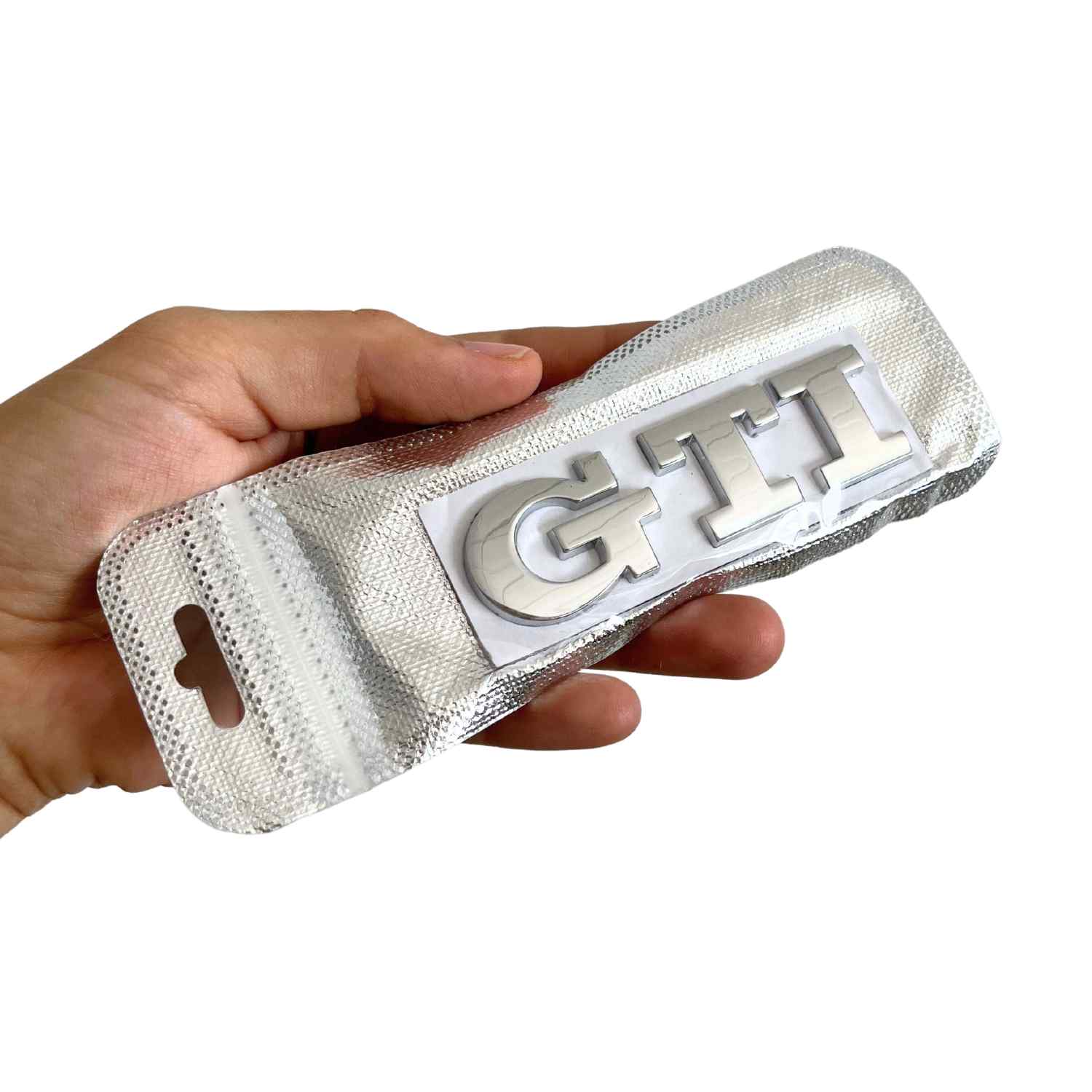 Emblema adhesivo GTI compatible con VW Plateado brillo - imagen 6