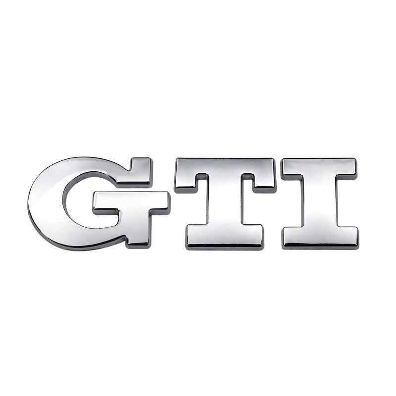 Emblema adhesivo GTI compatible con VW Plateado brillo