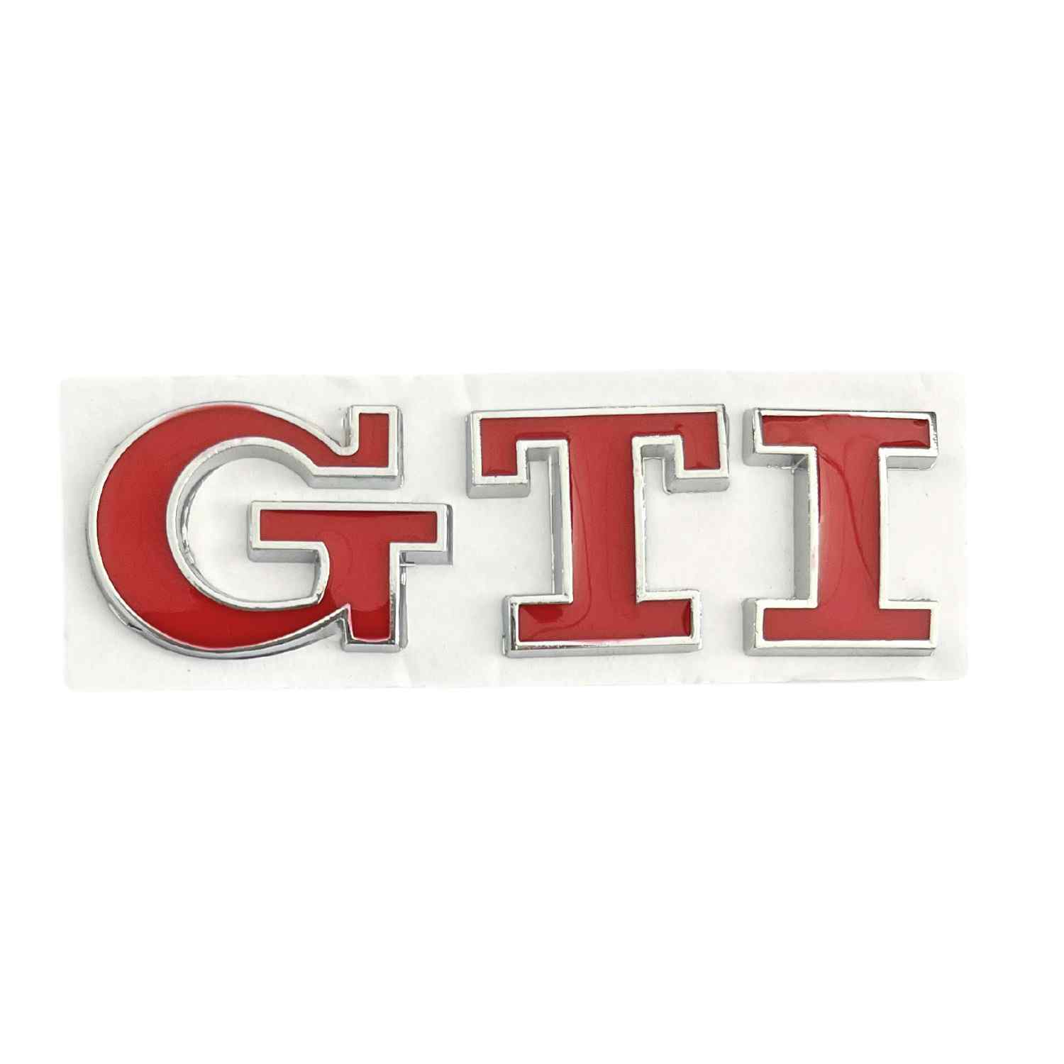 Emblema adhesivo GTI compatible con VW rojo brillo - imagen 3