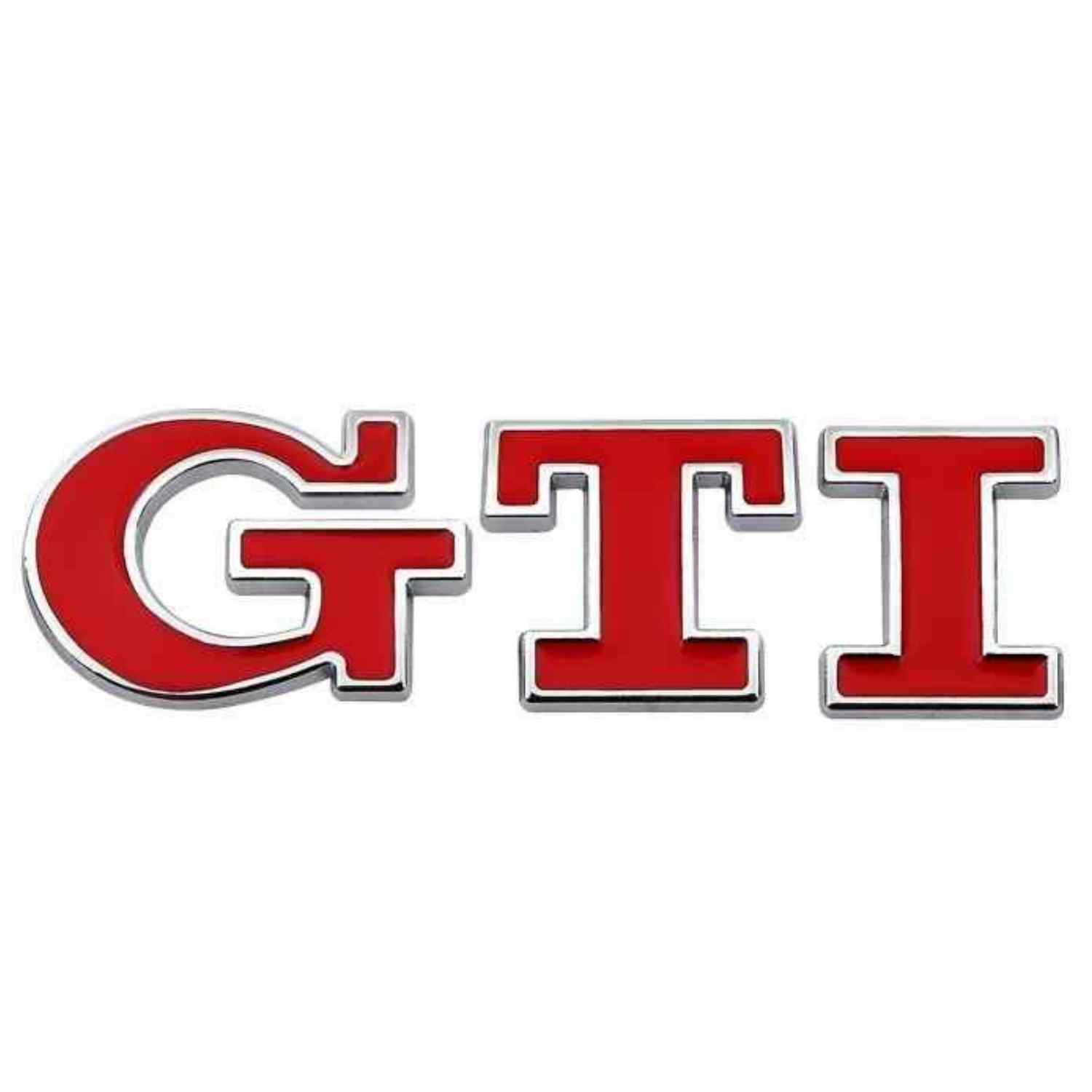 Emblema adhesivo GTI compatible con VW rojo brillo