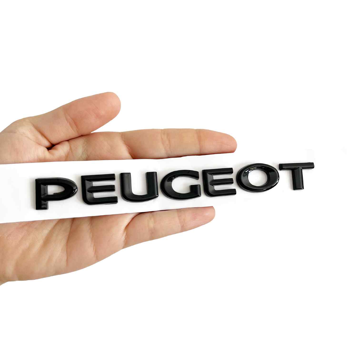 Emblema adhesivo de letras compatible con Peugeot negro brillo 164 mm - imagen 3