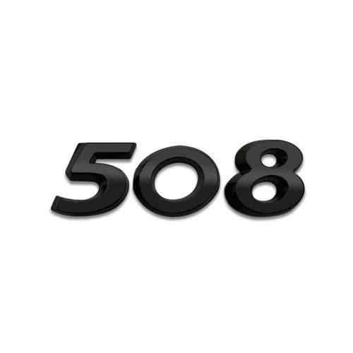 Emblema 508 adhesivo para maletero compatible con Peugeot negro - imagen 1