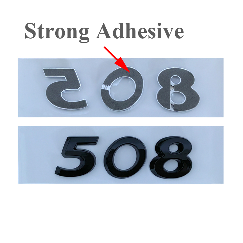 Emblema 508 adhesivo para maletero compatible con Peugeot negro - imagen 2