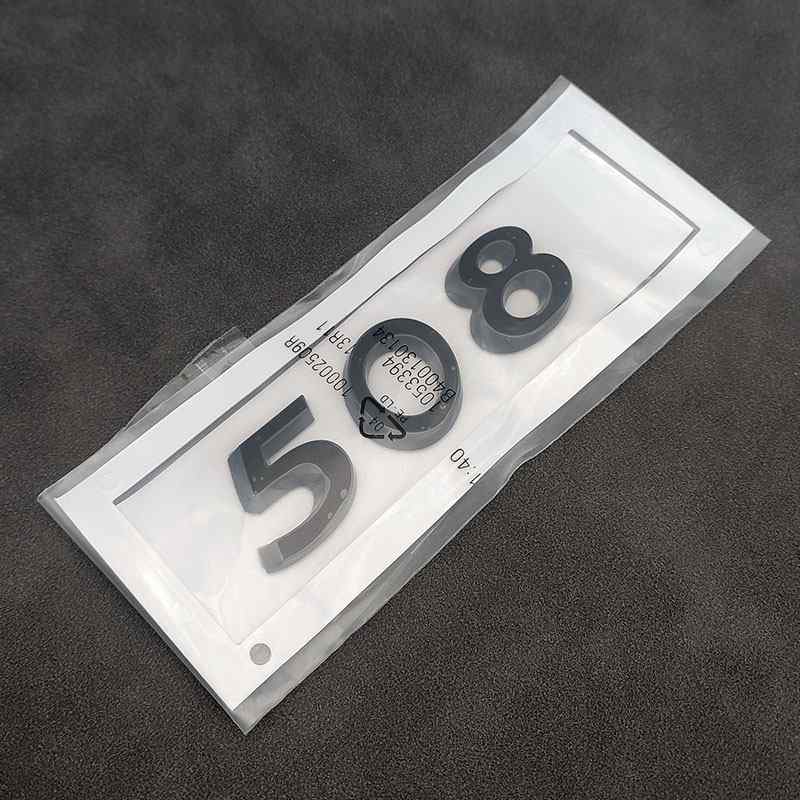 Emblema 508 adhesivo para maletero compatible con Peugeot negro - imagen 3