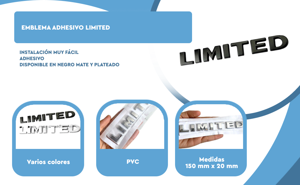 Banner - Emblema Adhesivo Limited metal negro