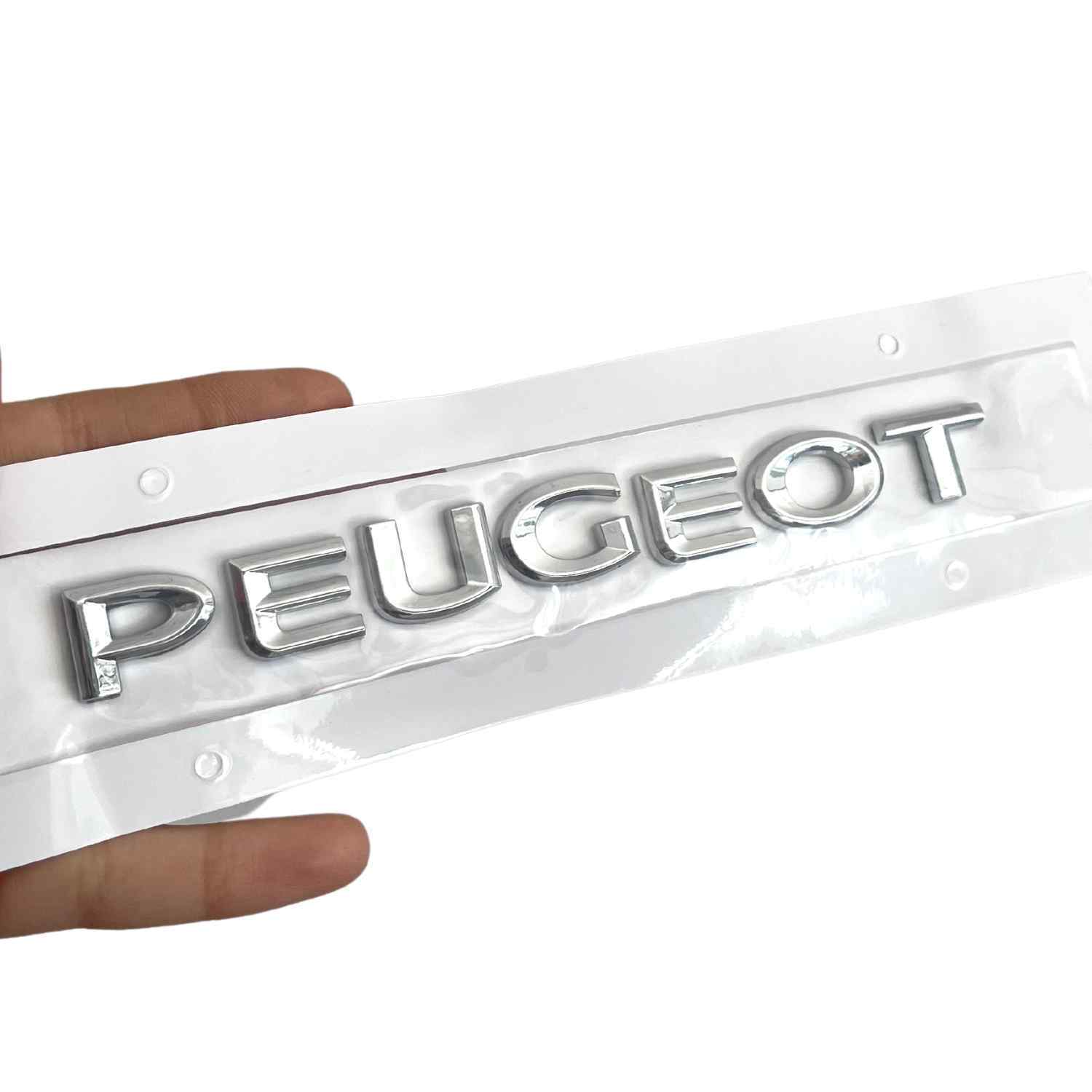 Emblema adhesivo de letras compatible con Peugeot plateado brillo 195 mm - imagen 3