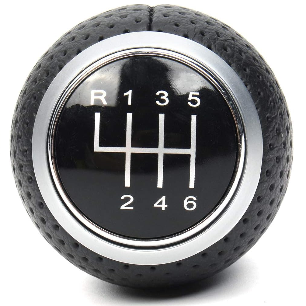 Pomo de 6 cambios marcha coche compatible con Audi, Seat y VW plateado