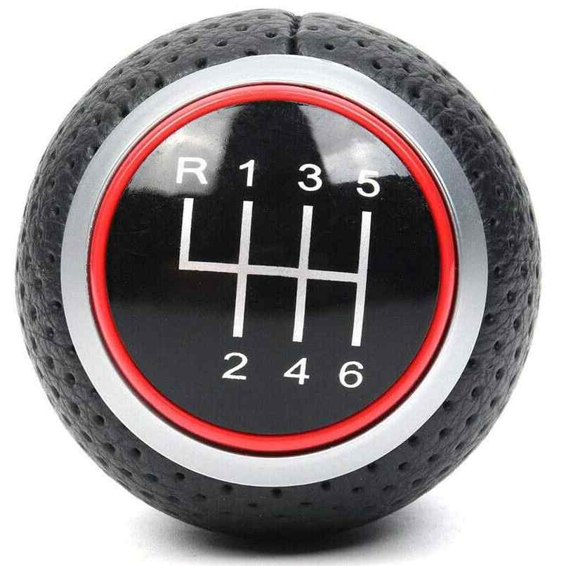 Pomo de 6 cambios marcha coche compatible con Audi, Seat y VW rojo - imagen 1