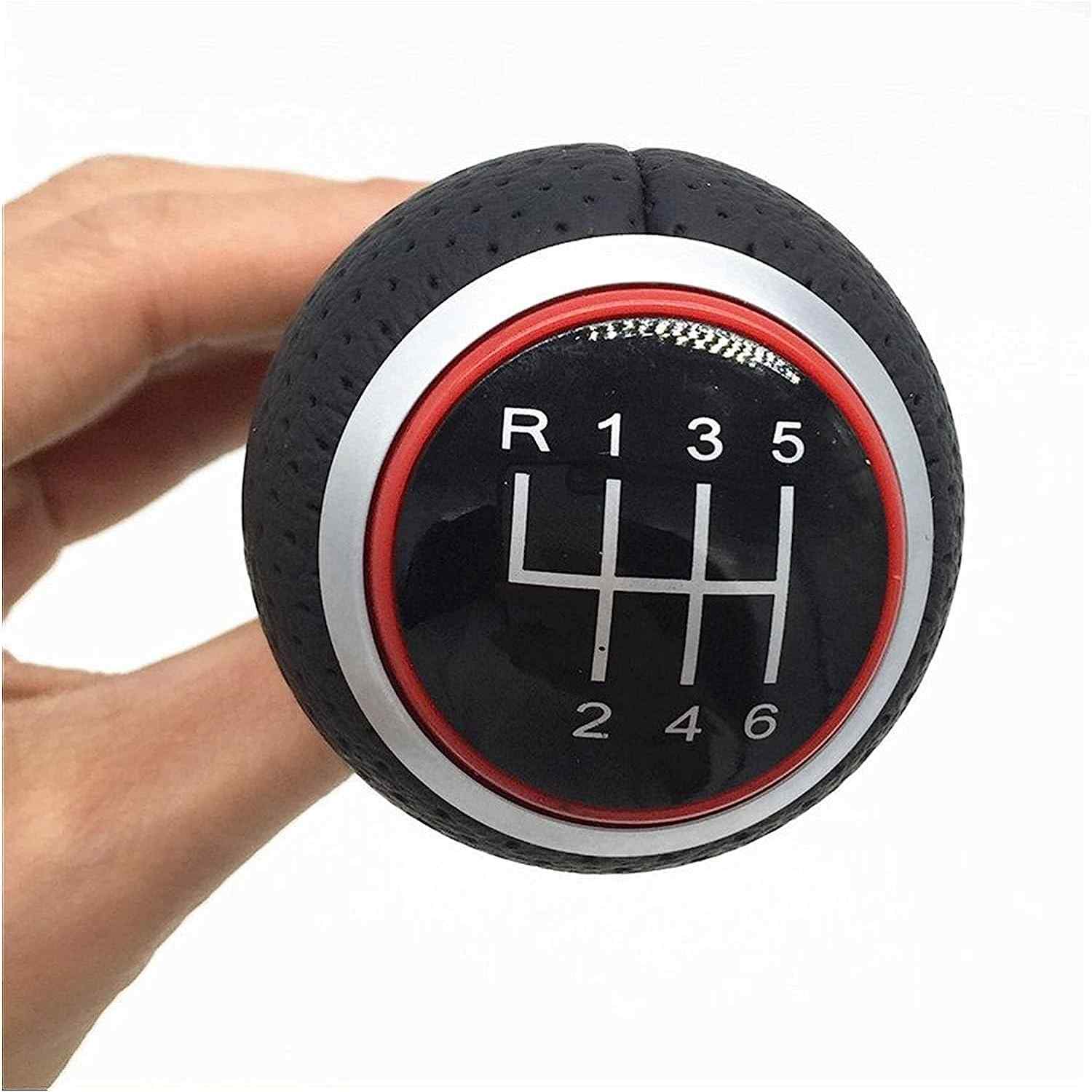 Pomo de 6 cambios marcha coche compatible con Audi, Seat y VW rojo - imagen 4
