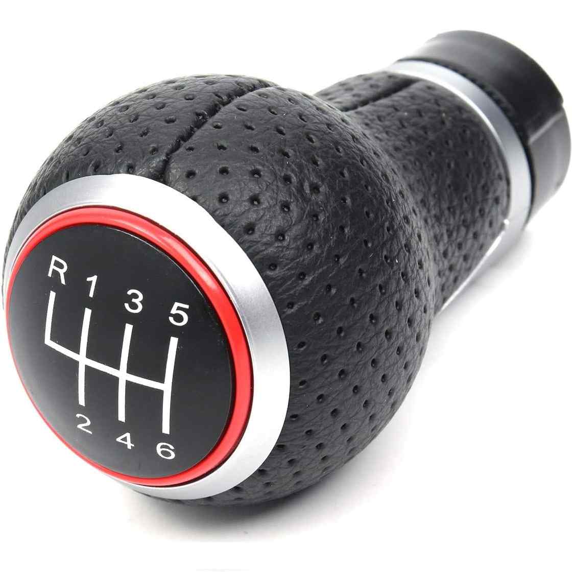 Pomo de 6 cambios marcha coche compatible con Audi, Seat y VW rojo - imagen 5