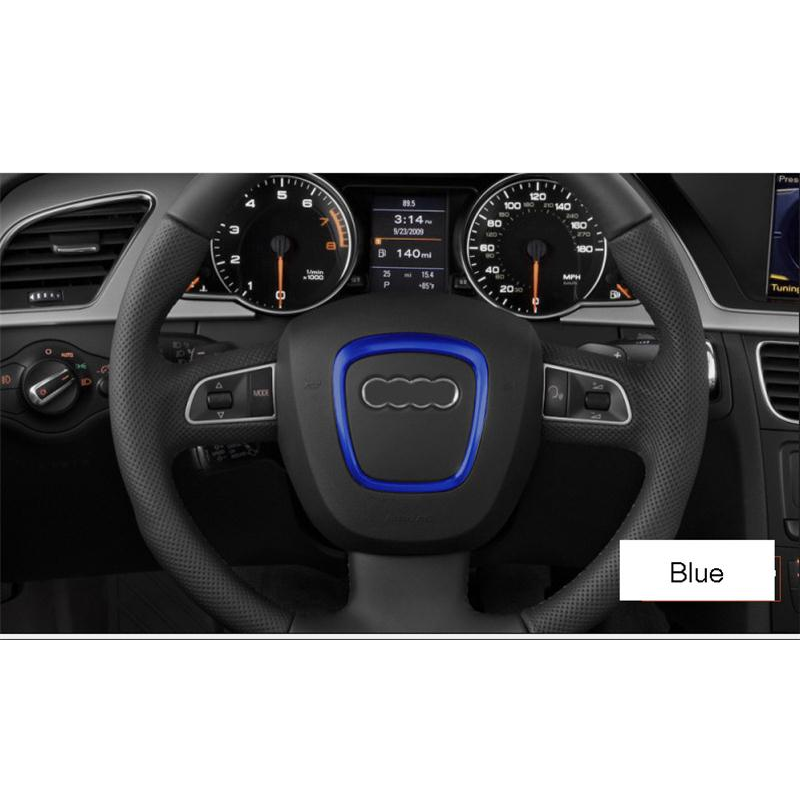 Aro decorativo adhesivo aluminio para volante compatible con Audi Azul - imagen 5