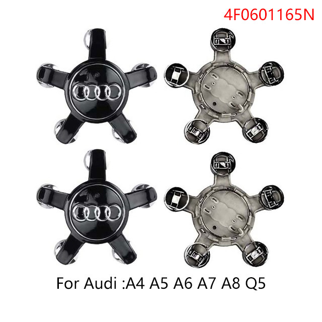 Embellecedor para llanta compatible con Audi 135 mm (4 uds) negro 4F0601165N - imagen 6