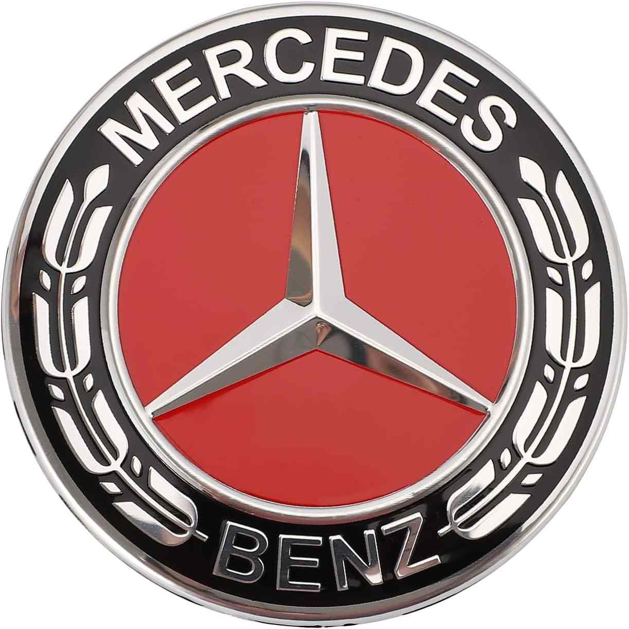 Embellecedor para llanta compatible con Mercedes 75 mm (4 uds) rojo negro - imagen 2