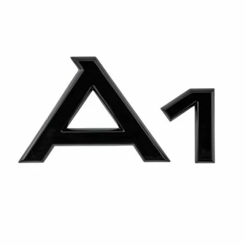 Emblema Adhesivo A1 Para Maletero Compatible Con Audi Negro Brillo