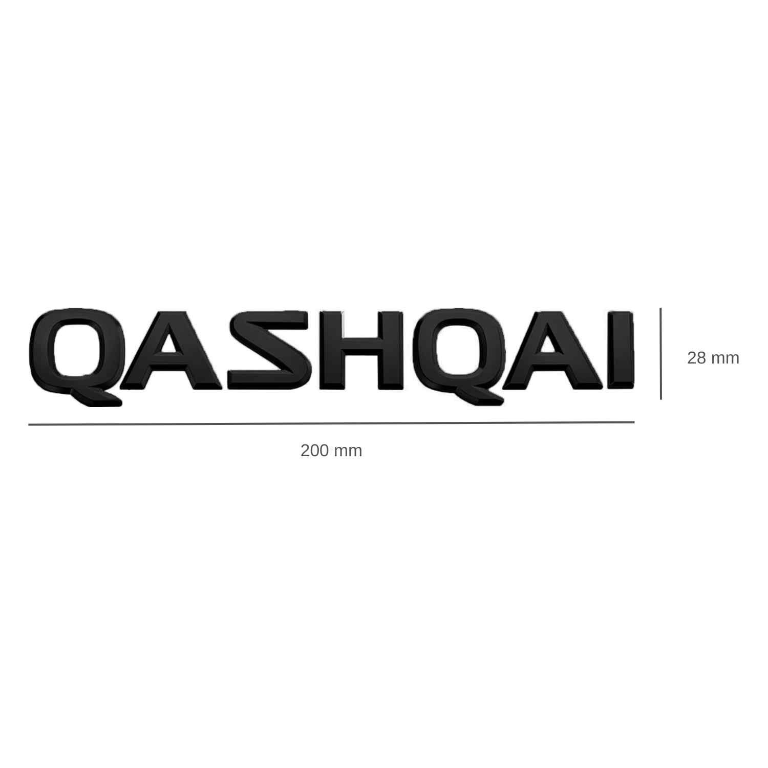 Emblema adhesivo  letras Qashqai compatible con Nissan negro brillo 20 cm - imagen 2