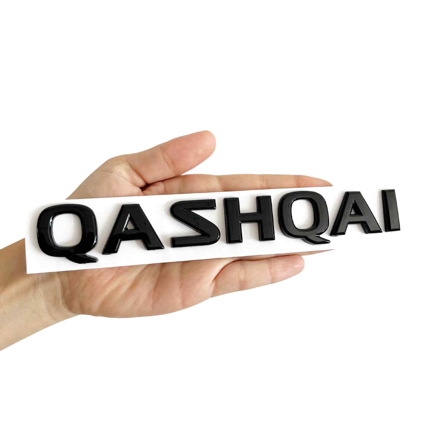 Emblema adhesivo  letras Qashqai compatible con Nissan negro brillo 20 cm - imagen 3