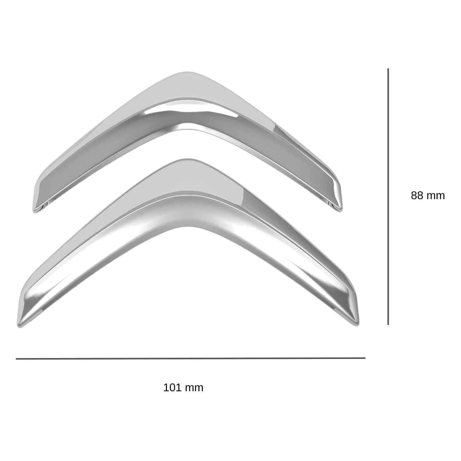 Emblema adhesivo compatible con Citroen 101 mm plateado - imagen 2