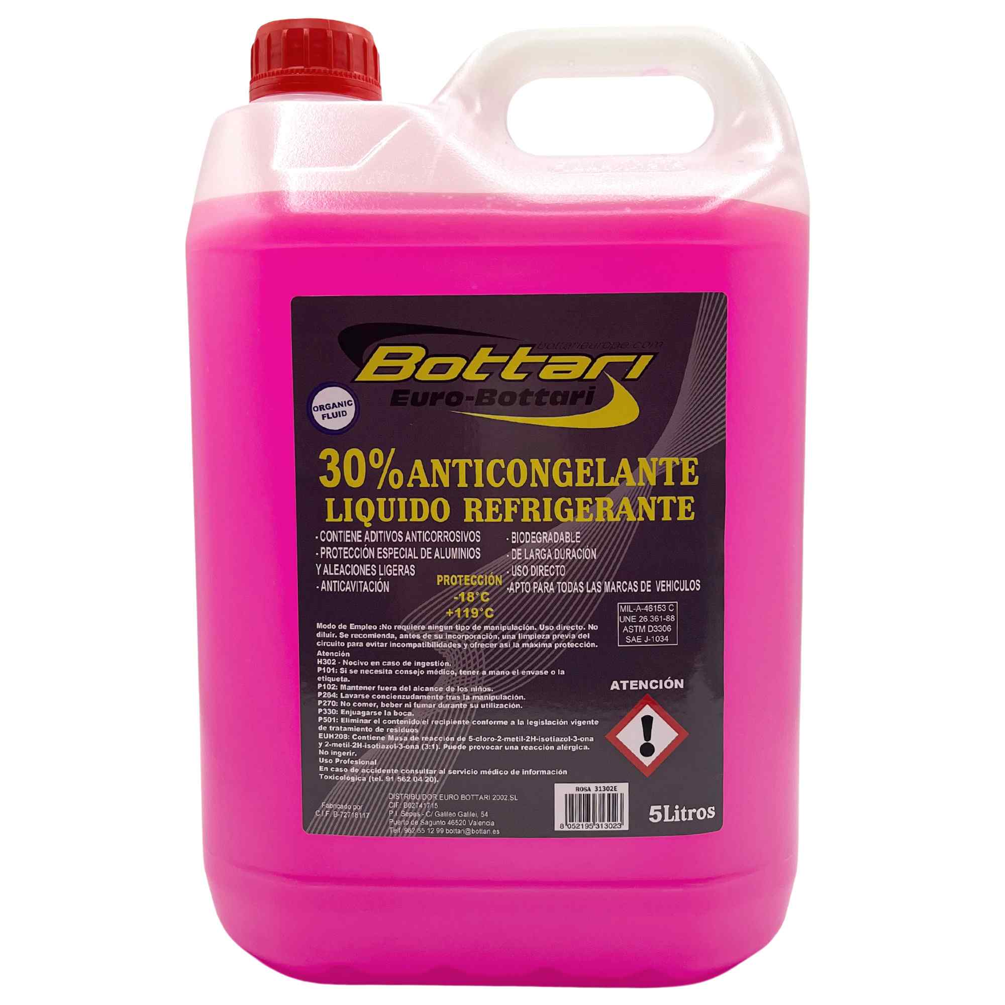 Anticongelante liquido refrigerante 5 Litros rosa 30% - imagen 1