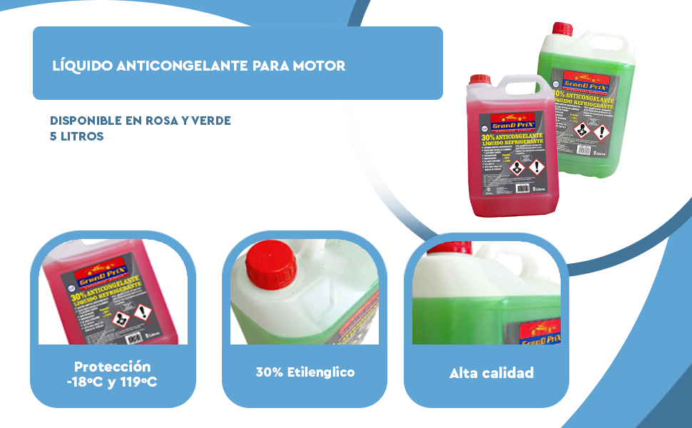 Banner - Anticongelante liquido refrigerante 5 Litros rosa 30%